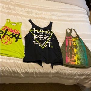 3 Zumba shirts I cut myself
